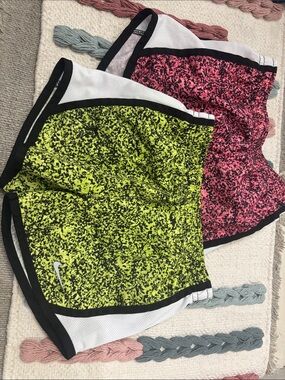 Nike Speckled Athletic Shorts - Neon Yellow & Hot Pink